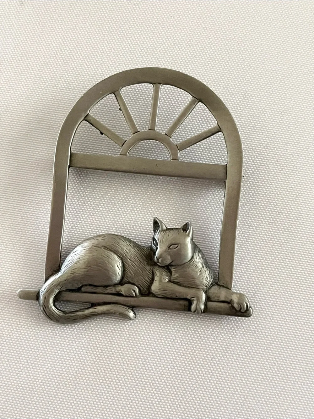Vintage JJ Jonette Cat In The Window Brooch